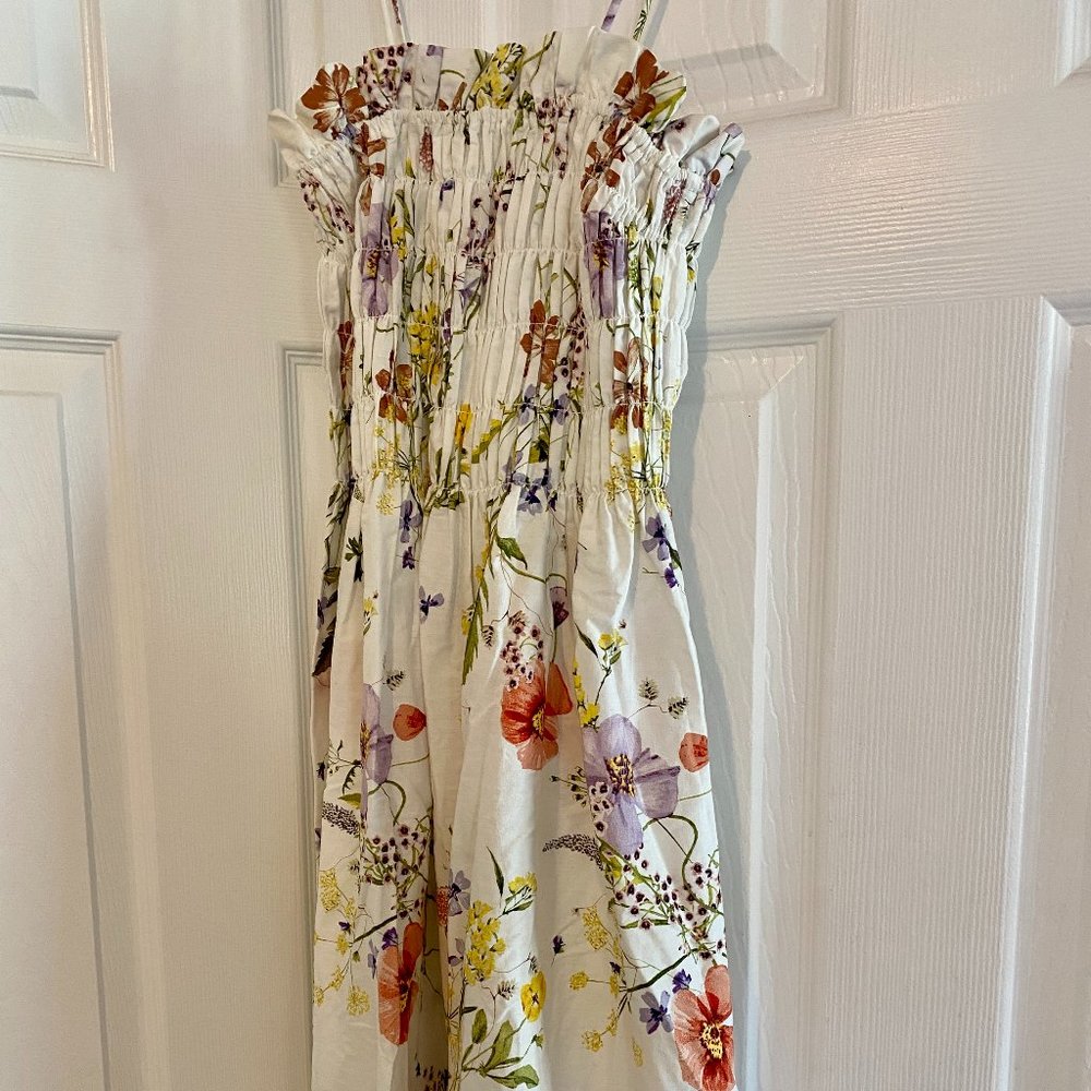 H&M Wildflowers Collection Smocked Bandeau Dress - 100% Cotton